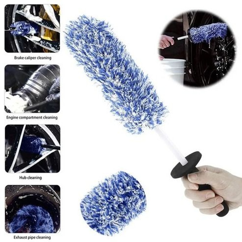 Soft Bristle Car Alloy Wheel Cleaning Brush Tool Tire Cleaner UltraFine Fiber Brush For Detailing W 15