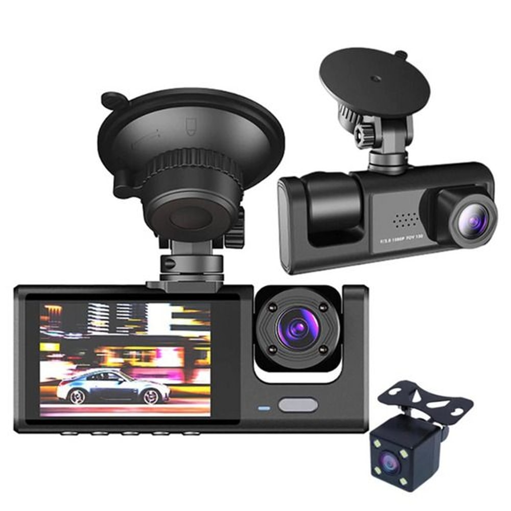 HD Car Dual Lens Dash Cam FrontRearInside Video Recorder Builtin GSensor Night Vision Technology 6