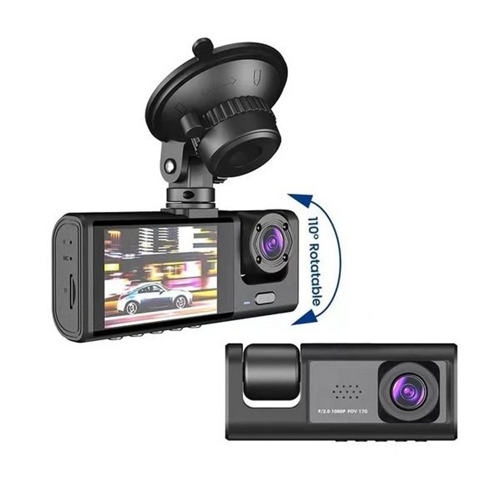 HD Car Dual Lens Dash Cam FrontRearInside Video Recorder Builtin GSensor Night Vision Technology 16