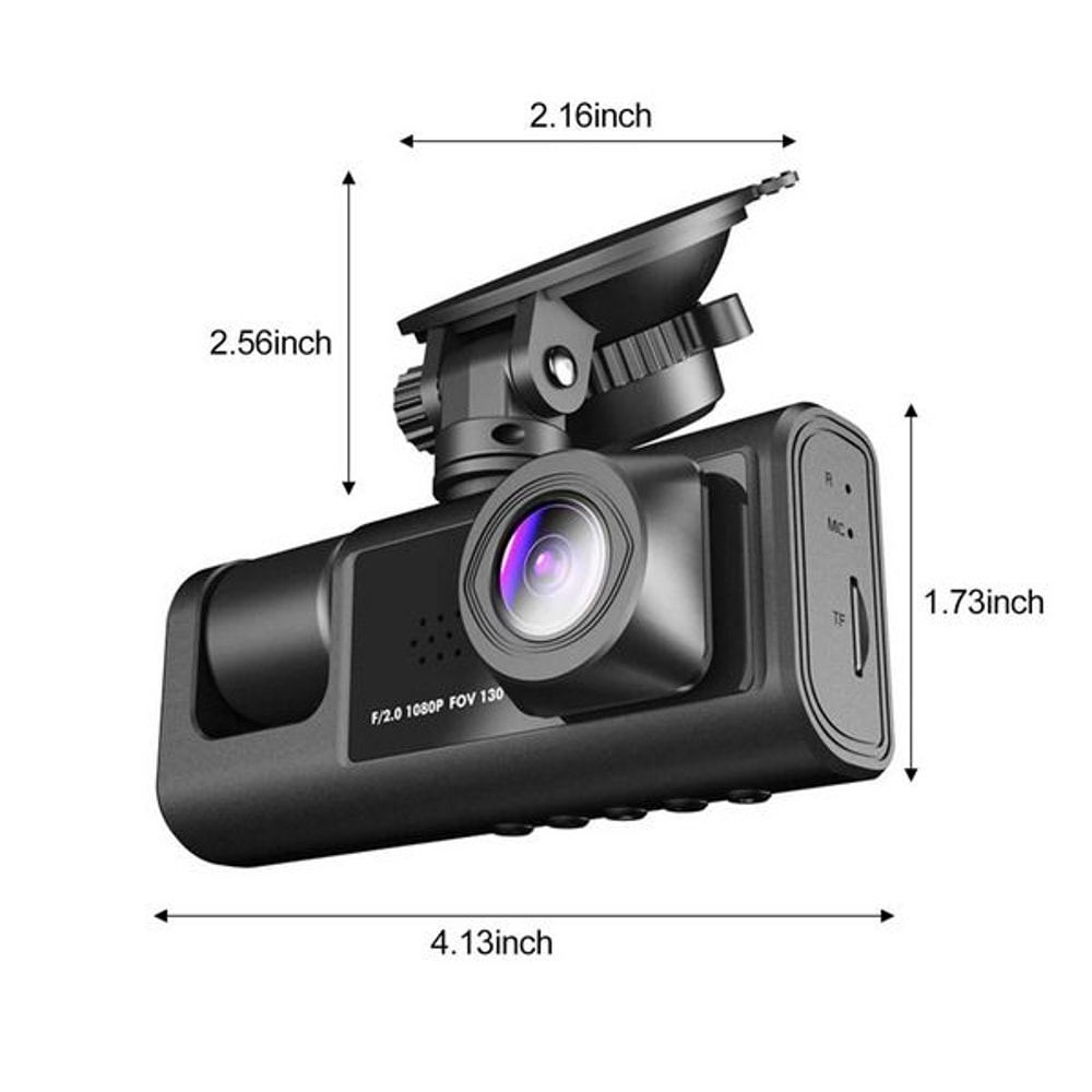 HD Car Dual Lens Dash Cam FrontRearInside Video Recorder Builtin GSensor Night Vision Technology 15