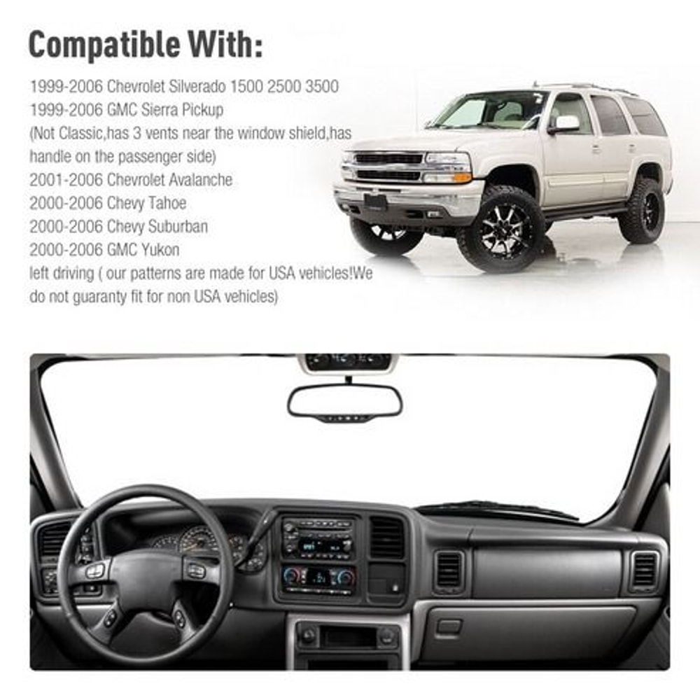 Dash Cover Mat For Chevy Silverado GMC Sierra Avalanche Suburban Dash Protection 1