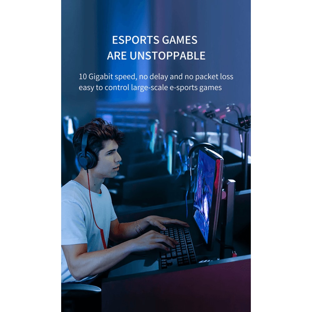 HighSpeed Cat Ethernet RJ45 Cable 40Gbps Super Speed Gold Plated Patch LAN Network For Professional