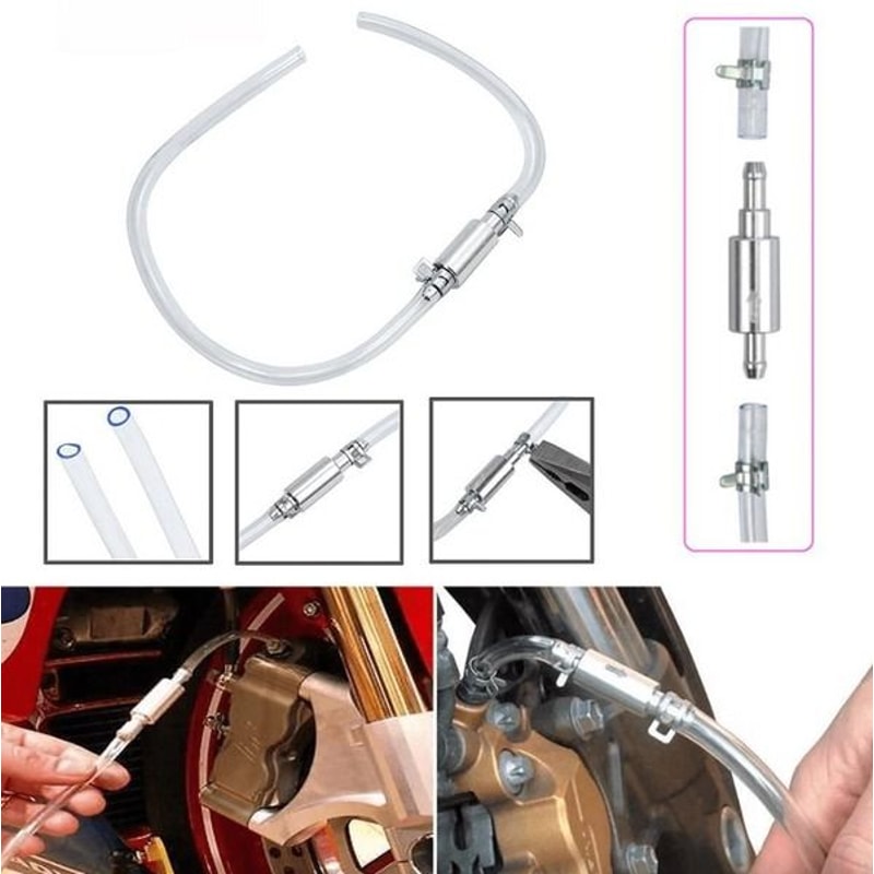 Brake Bleeder Hose One Way Valve Tube Car Motorcycle Clutch Bleeding Tool Set 1