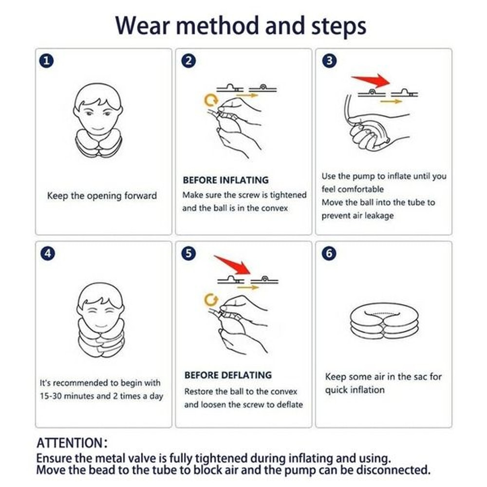 Neck Traction Device For Pain Relief Adjustable Cervical Collar Brace Support Therapy 11