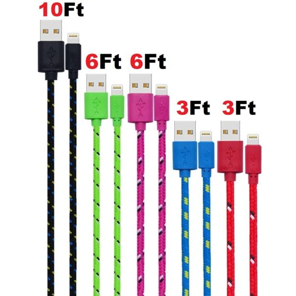 Nylon Braided Charging Data Cable Charger For Apple IPhone And IPad HighSpeed Durable Cords 10