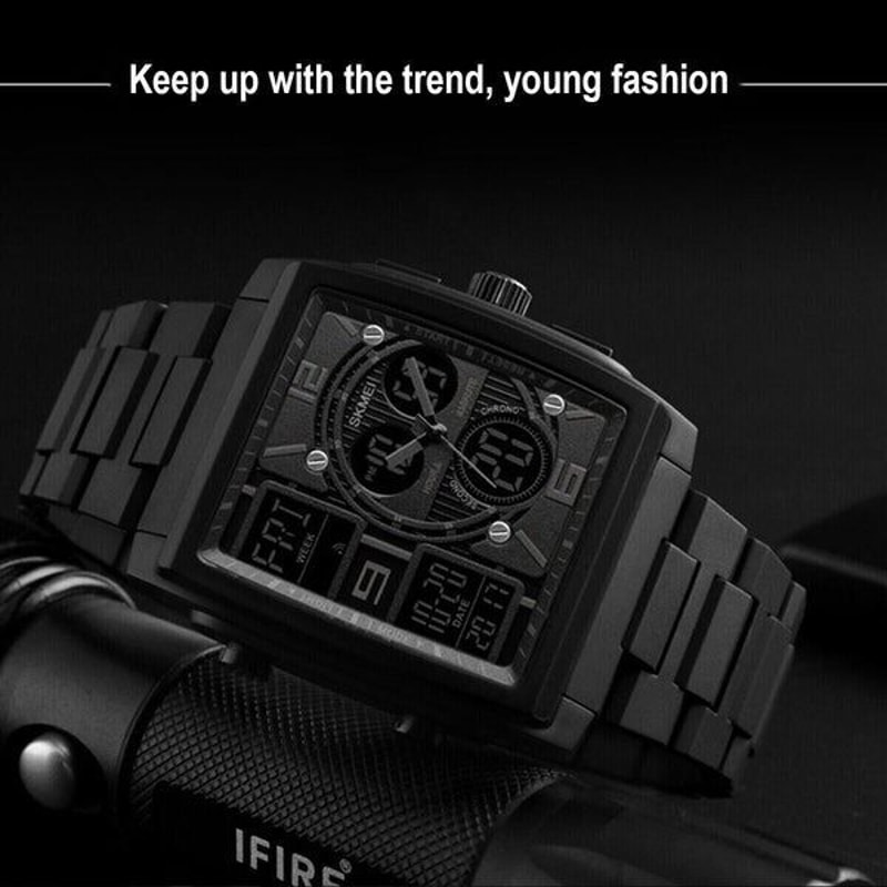 Mens Digital Chronograph Army Sport Watch Analog Quartz Waterproof Military Tactical Design Outdoor 6