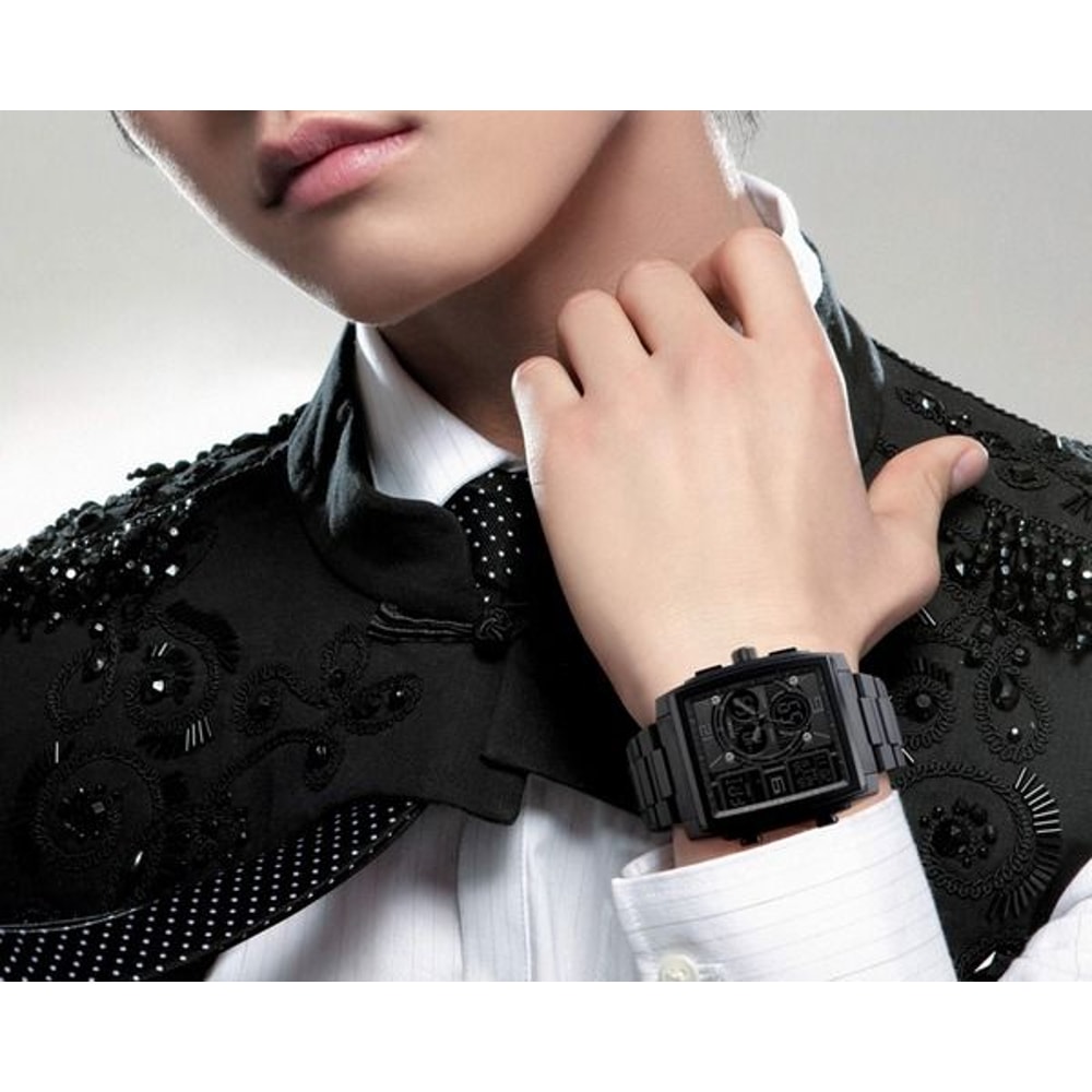 Mens Digital Chronograph Army Sport Watch Analog Quartz Waterproof Military Tactical Design Outdoor 8