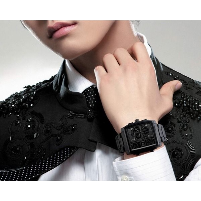 Mens Digital Chronograph Army Sport Watch Analog Quartz Waterproof Military Tactical Design Outdoor 8