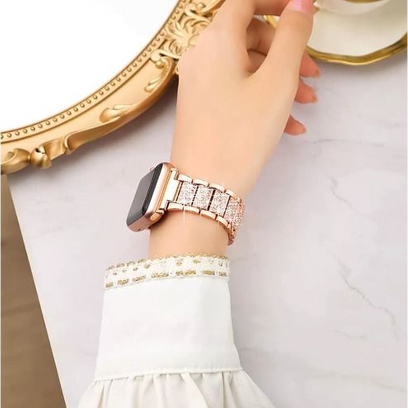 Bling Crystal Strap For Apple IWatch Stainless Steel Watch Band Case Compatible With Apple Watch Ul