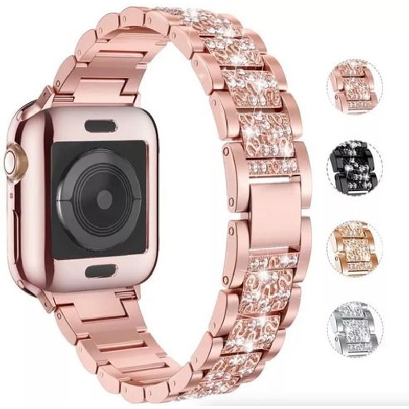 Bling Crystal Strap For Apple IWatch Stainless Steel Watch Band Case Compatible With Apple Watch Ul