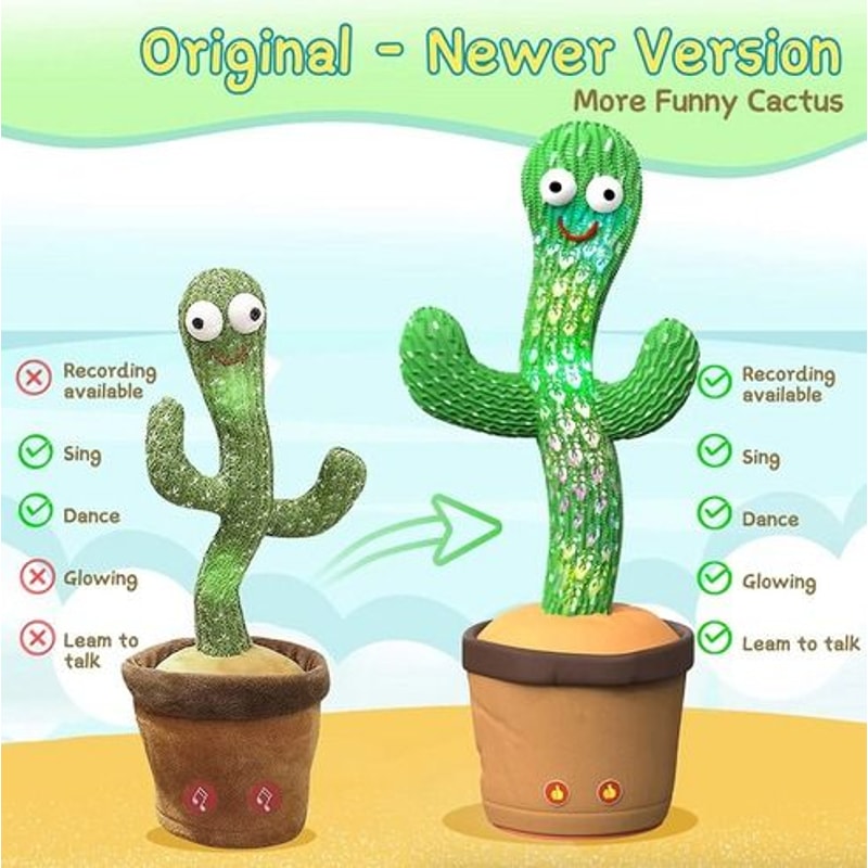 Electronic Dancing Cactus Toy Plush Talking Doll With Recording Feature 120 English Songs Perfect G 3