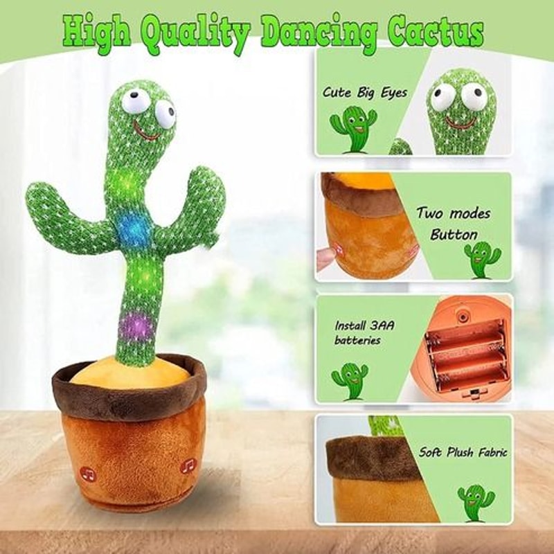 Electronic Dancing Cactus Toy Plush Talking Doll With Recording Feature 120 English Songs Perfect G 7