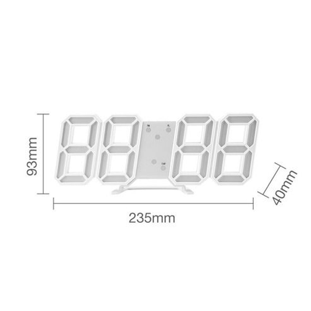LED Big Wall Clock USB Powered Digital Alarm Snooze Function Auto Brightness 12