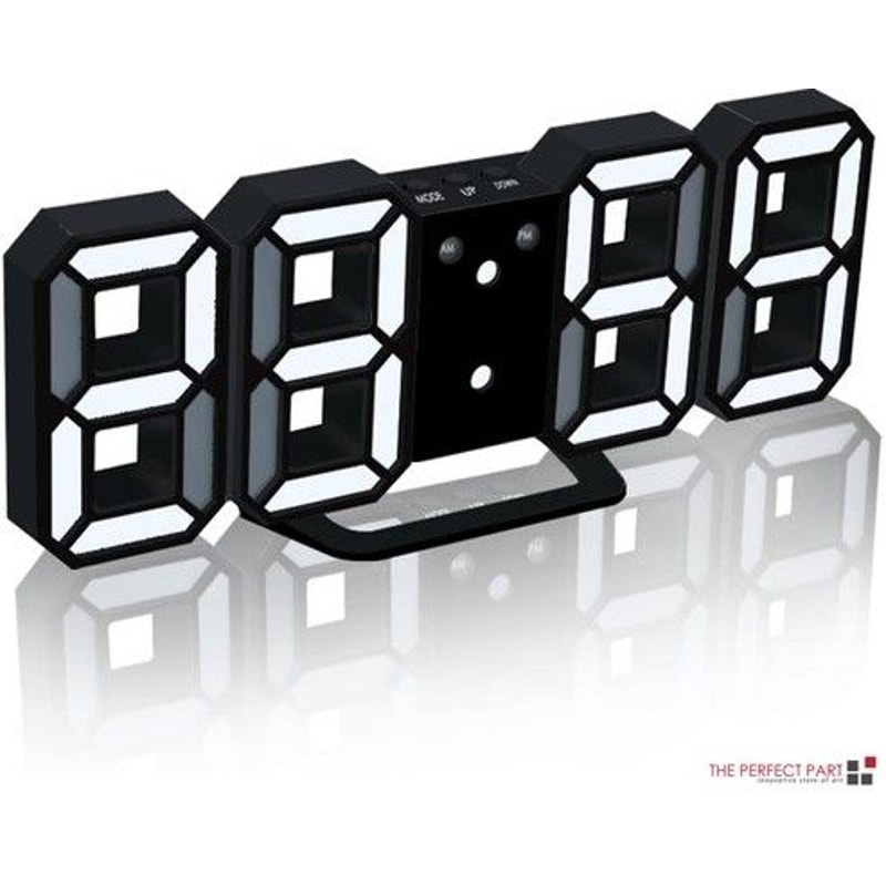 LED Big Wall Clock USB Powered Digital Alarm Snooze Function Auto Brightness 6