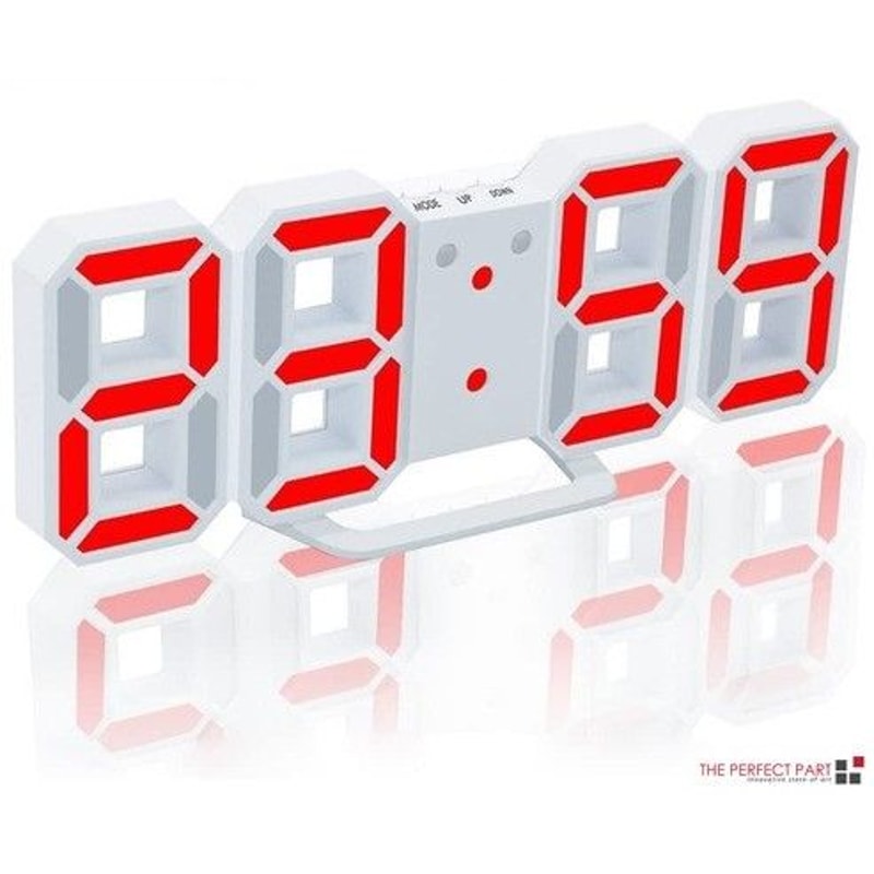 LED Big Wall Clock USB Powered Digital Alarm Snooze Function Auto Brightness 5