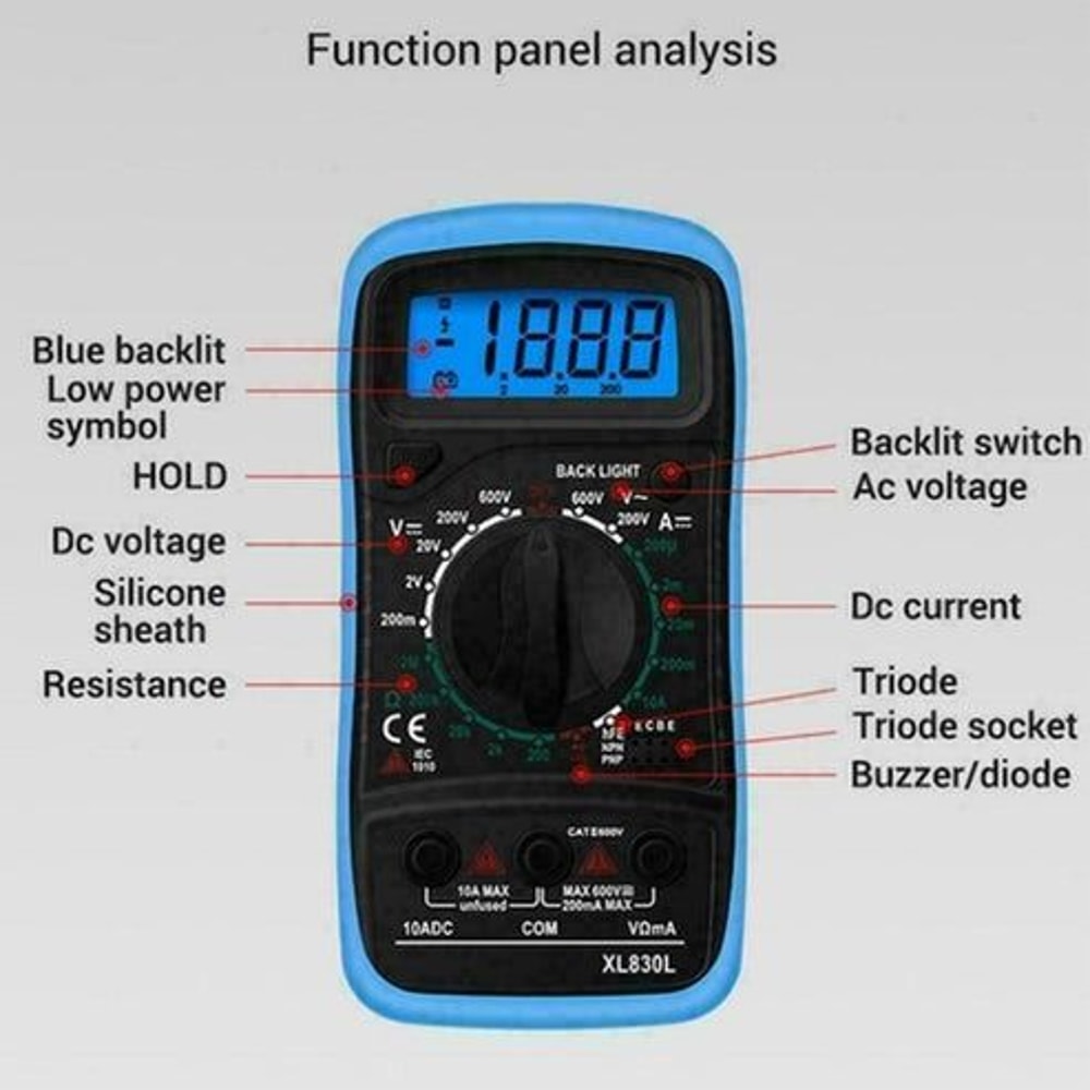 Digital Multimeter AC DC Voltmeter Ammeter Ohmmeter Voltage Tester For Accurate Electrical Measurem 2