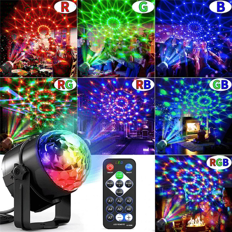 LED DJ Ball Dance Lamp Sound Activated Disco Party Lights Strobe Bulb For Decoration 2