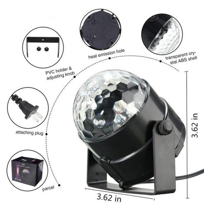 LED DJ Ball Dance Lamp Sound Activated Disco Party Lights Strobe Bulb For Decoration 6
