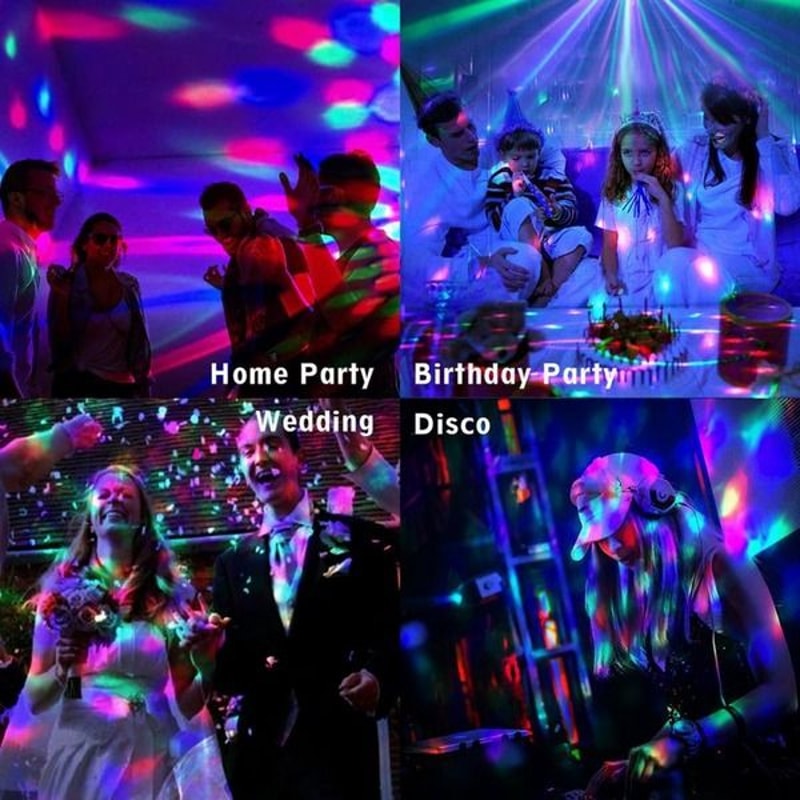 LED DJ Ball Dance Lamp Sound Activated Disco Party Lights Strobe Bulb For Decoration 16