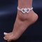 Bling Crystal Ankle Bracelet Double Heart Anklet Love Barefoot Chain Adjustable Sparkly Rhinestone 0