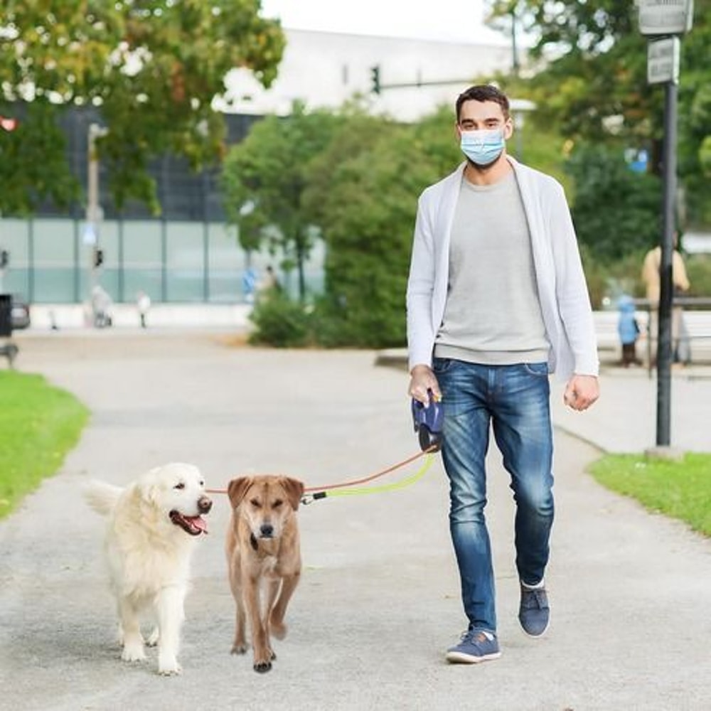 Reflective Dual Pet Leash Retractable 360 Swivel Double Dog Walking Lead 14