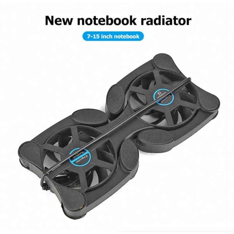 Foldable Slim Fans Cooler Stand Dual USB Cooling Fan Pad For Laptop PC Notebook 8