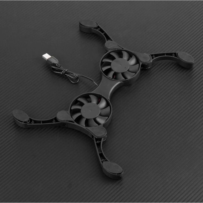 Foldable Slim Fans Cooler Stand Dual USB Cooling Fan Pad For Laptop PC Notebook 0