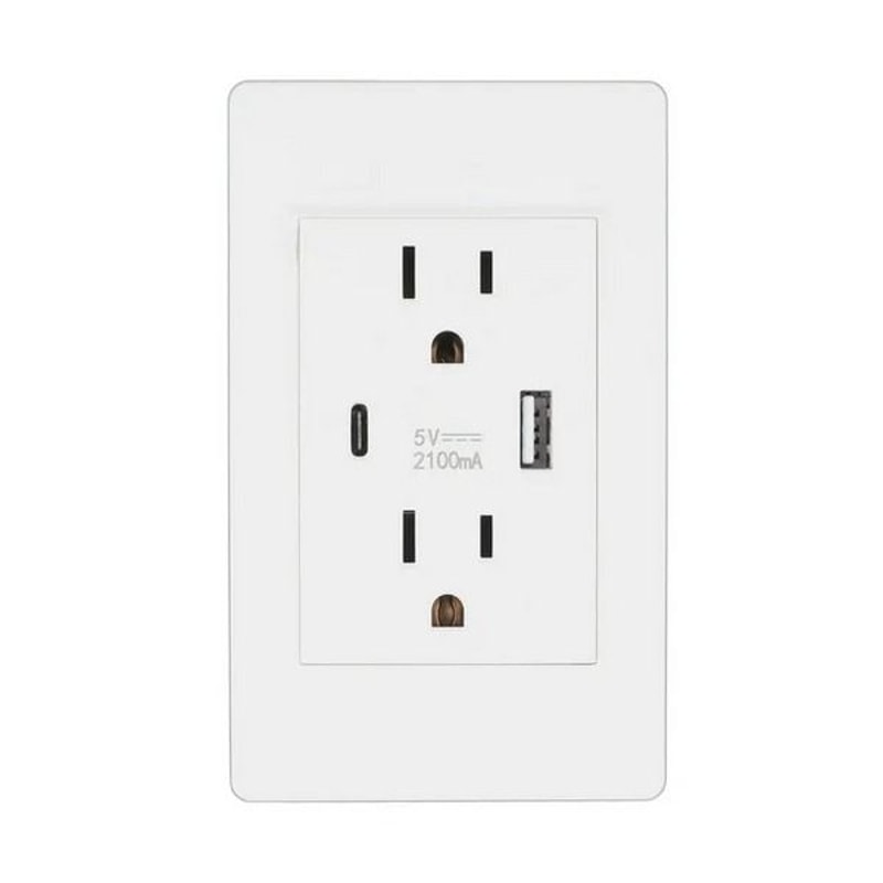 Power Socket Charger AC Dual USB Wall Outlet Port Receptacle Plate Panel 13
