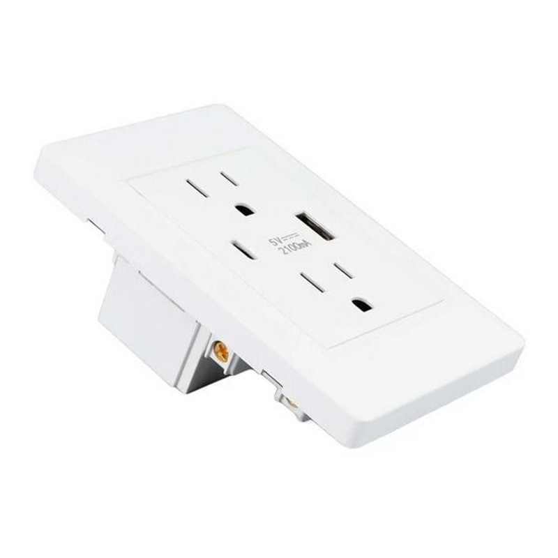 Power Socket Charger AC Dual USB Wall Outlet Port Receptacle Plate Panel 10
