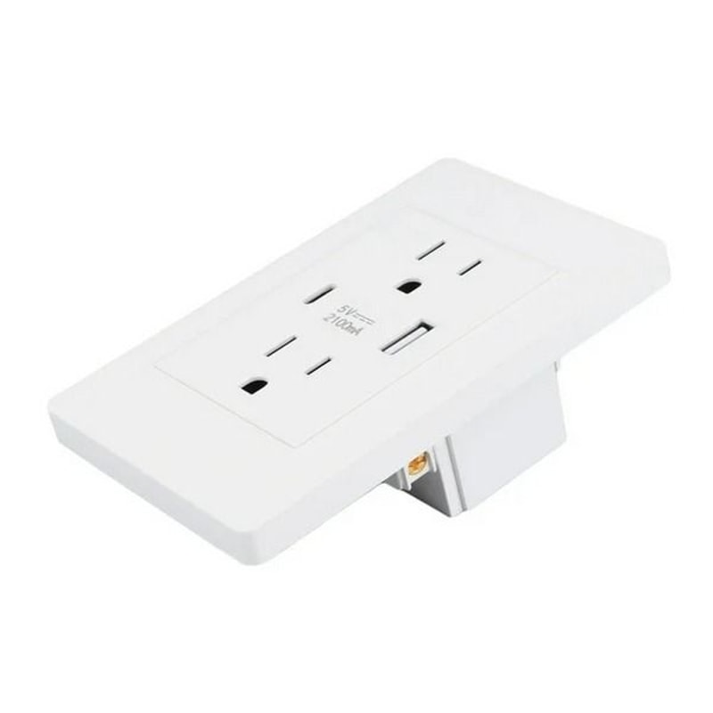 Power Socket Charger AC Dual USB Wall Outlet Port Receptacle Plate Panel 11