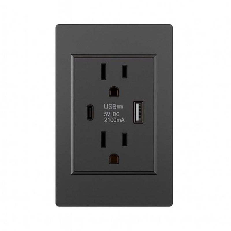 Power Socket Charger AC Dual USB Wall Outlet Port Receptacle Plate Panel 12