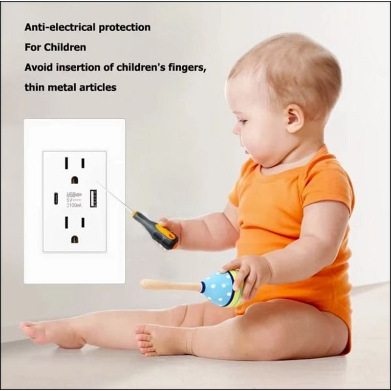 Power Socket Charger AC Dual USB Wall Outlet Port Receptacle Plate Panel 4