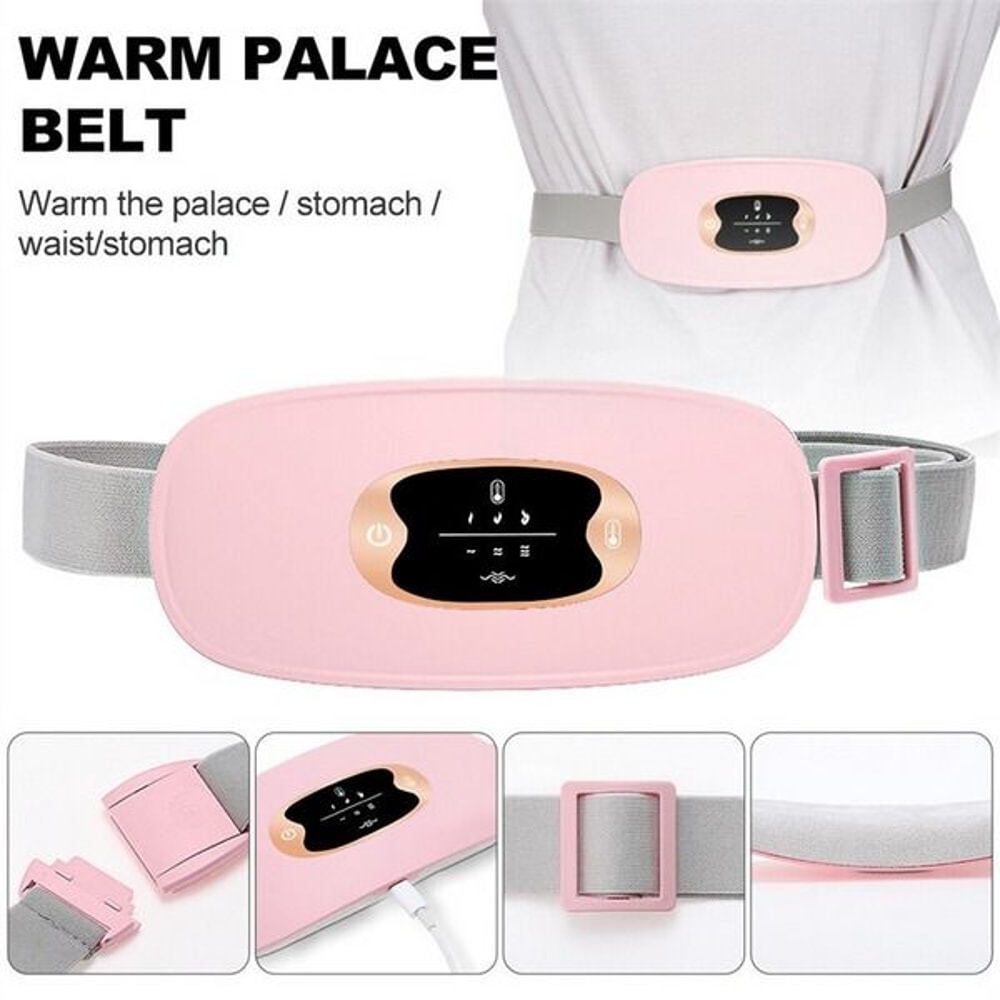 Vibration Pad Belt For Period Pain Relief Electric Heating Menstrual Cramps Relief Belt 2
