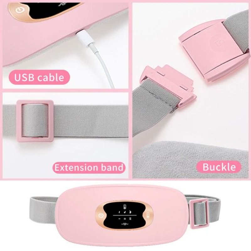 Vibration Pad Belt For Period Pain Relief Electric Heating Menstrual Cramps Relief Belt 18