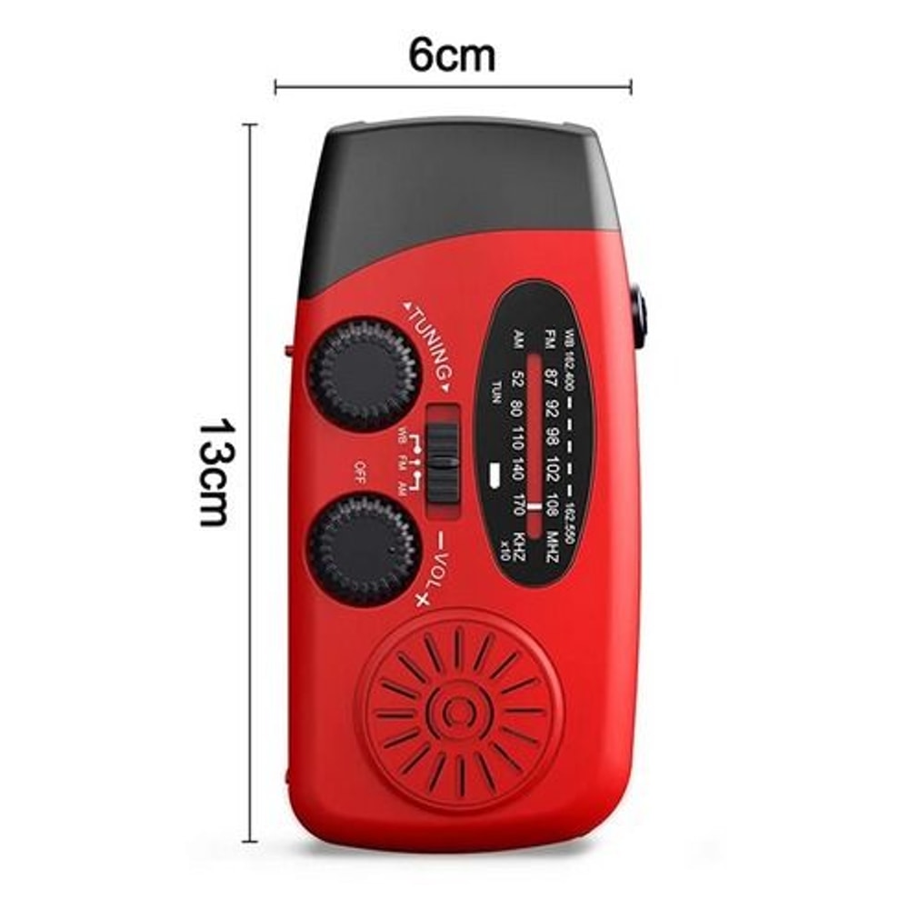 Solar Hand Crank Emergency Radio Power Bank Weather Alerts LED Flash Light Portable Charging 3