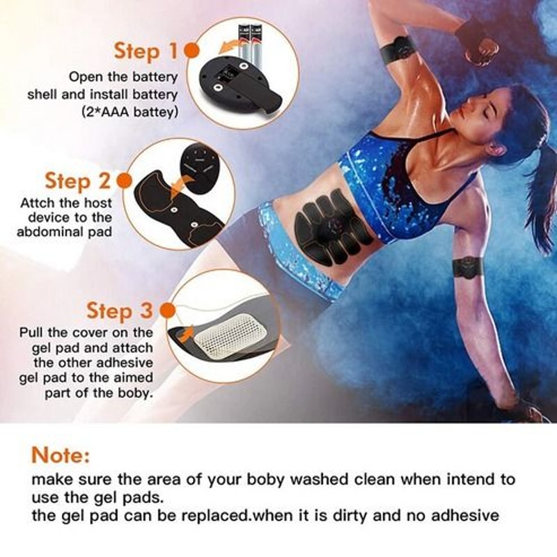 Ultimate ABS Stimulator EMS Muscle Trainer Fitness Gym Belt Toning Binder For Abdomen Arms 6