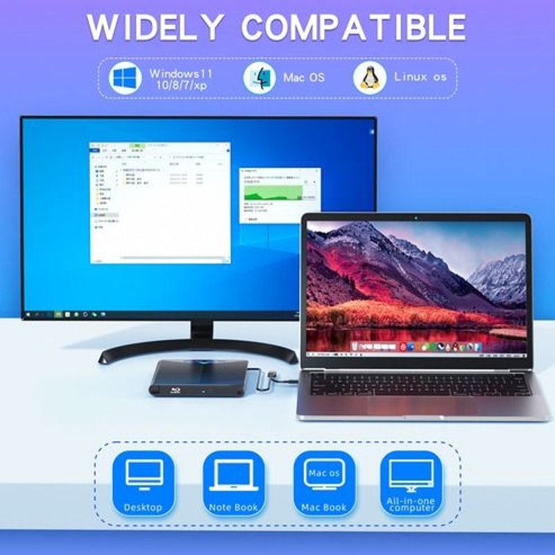 USB External CDDVD Burner For Laptop PC Read Write With USB Support 3