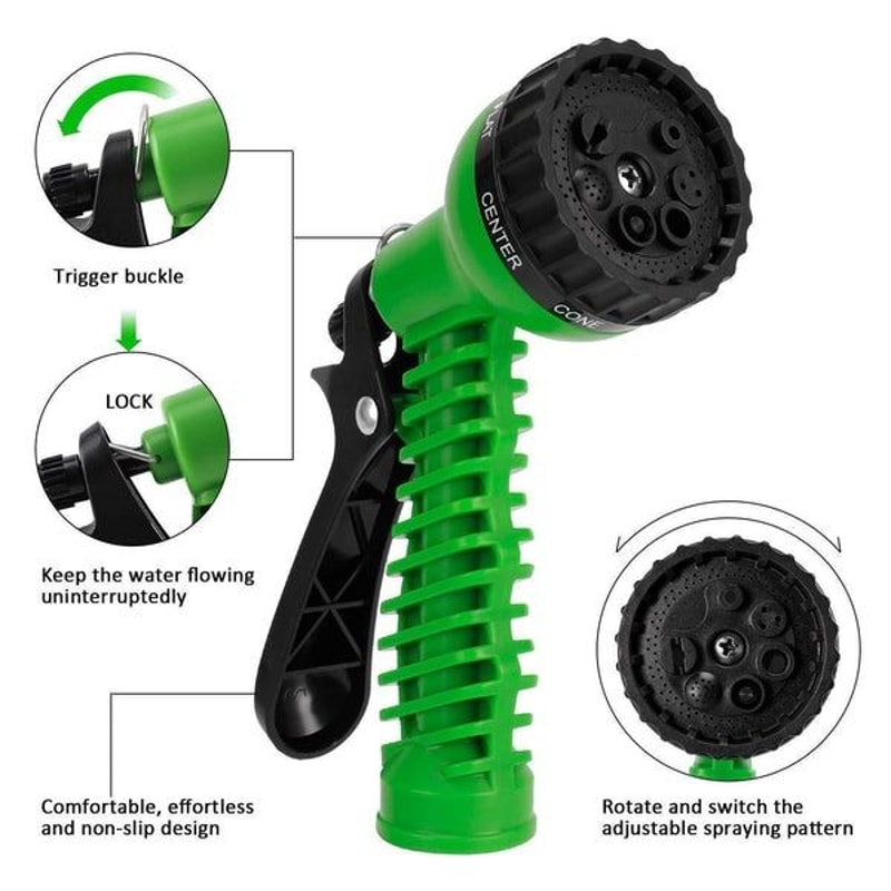Flexible Garden Water Hose W Spray Nozzle Expanding Expandable Hose For Easy Outdoor Watering 3