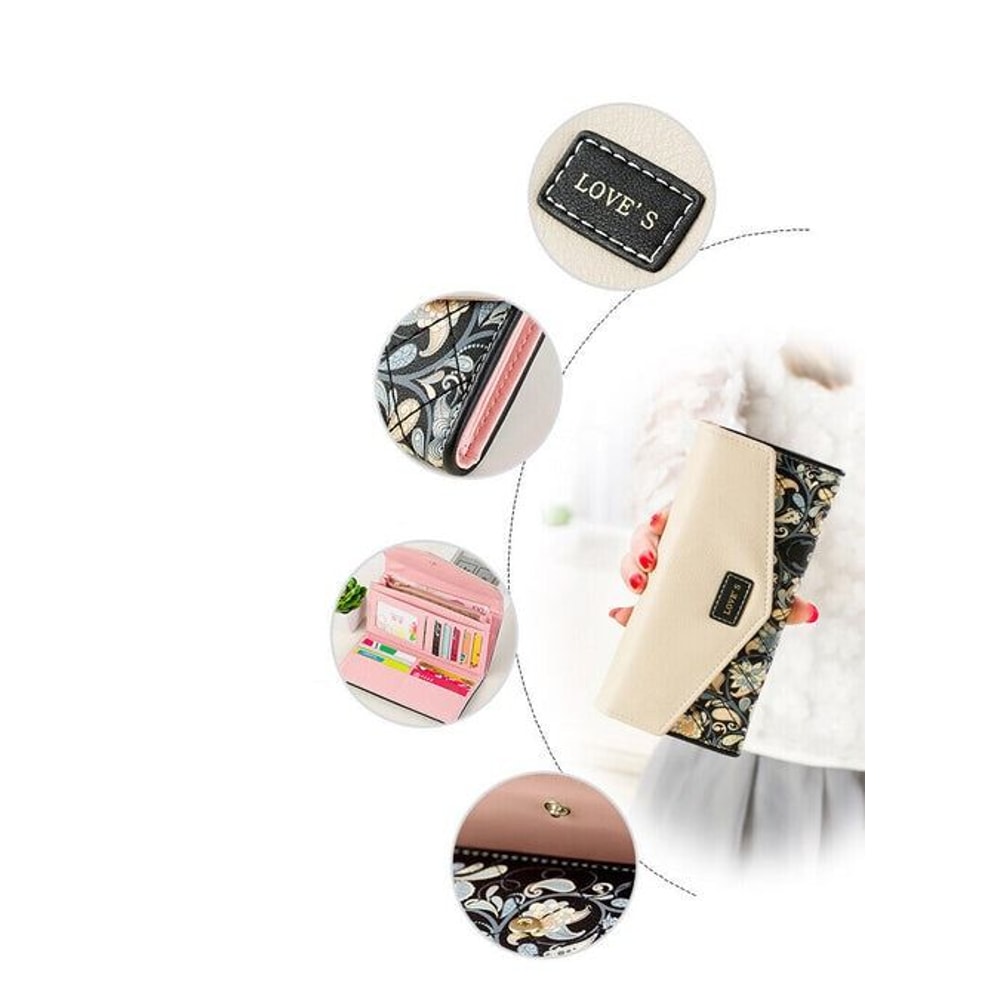 Fashion Women Leather Clutch Wallet RFID Blocking Long Card Holder Purse Bag Handbag For Modern Wom 8