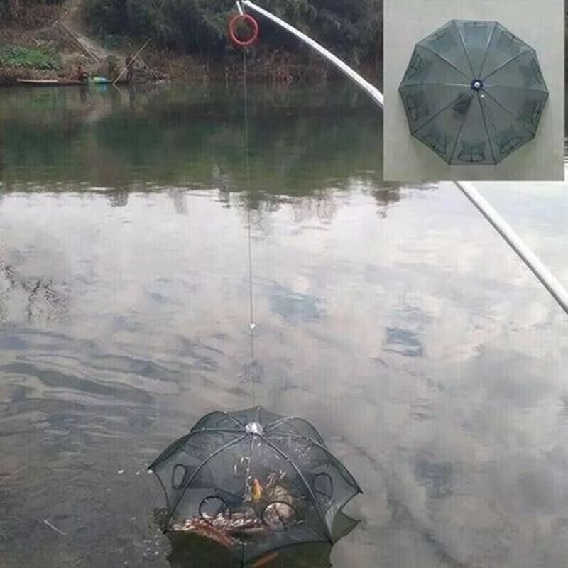 Foldable Fishing Bait Trap Crab Net For Crawdad Shrimp Minnow Fish Cage Easy To Use Portable New 7