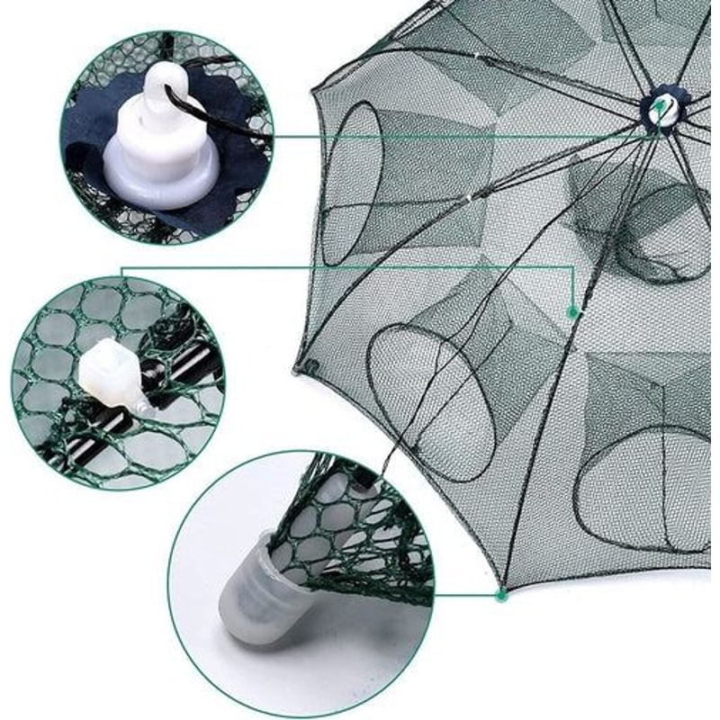 Foldable Fishing Bait Trap Crab Net For Crawdad Shrimp Minnow Fish Cage Easy To Use Portable New 9