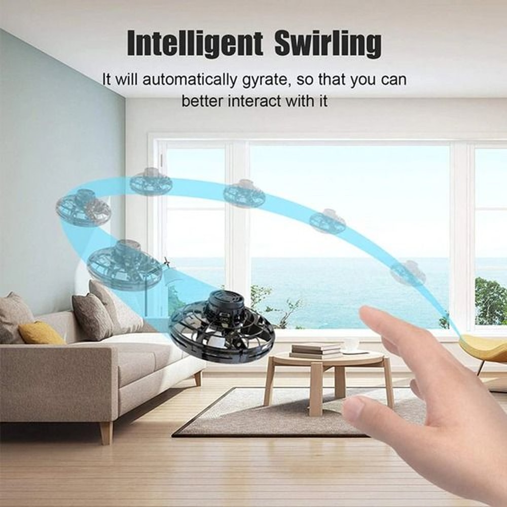 LED Flying Fidget Spinner UFO Stress Focus Ball Fun Hand Toy For Kids Adults 8