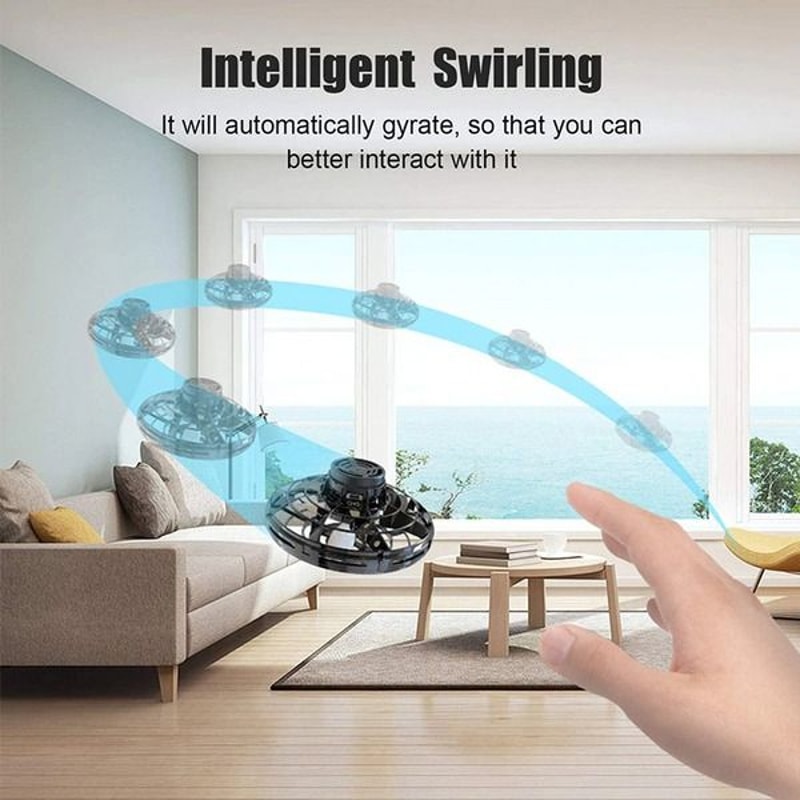 LED Flying Fidget Spinner UFO Stress Focus Ball Fun Hand Toy For Kids Adults 8