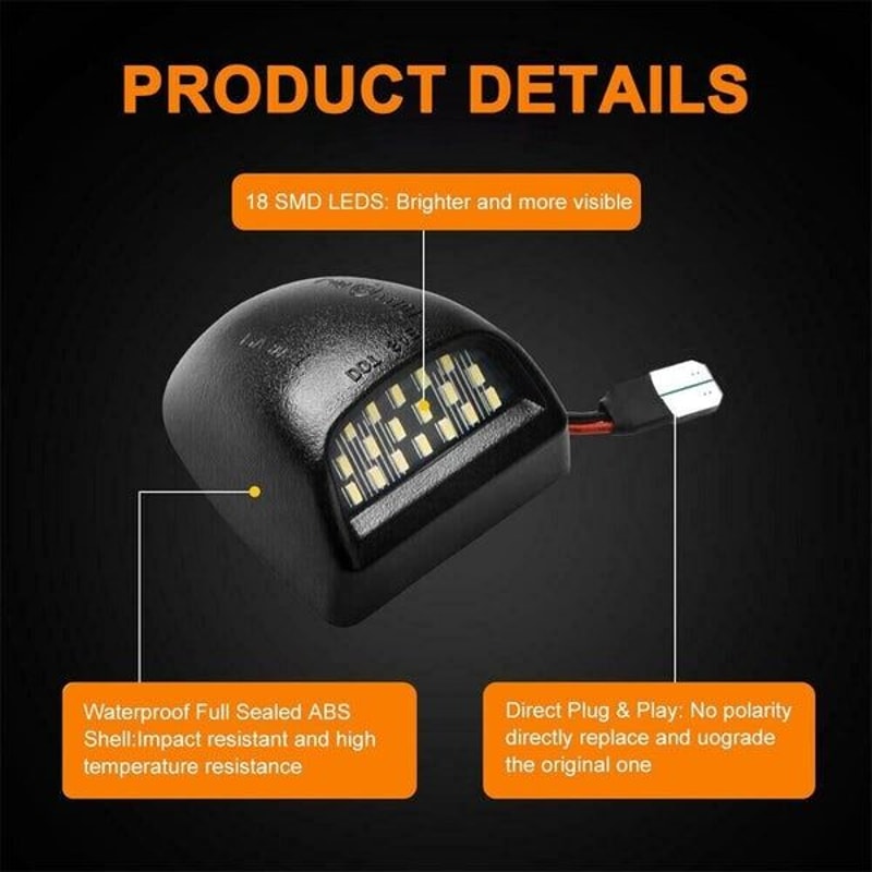 LED License Plate Light Lamp Pair For Chevy Tahoe Suburban GMC Yukon Bright LongLasting 4