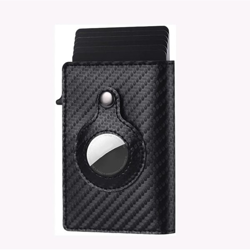 Genuine Leather Credit Card Holder For Airtag Wallet Case Magnetic Air Tag Cover 15