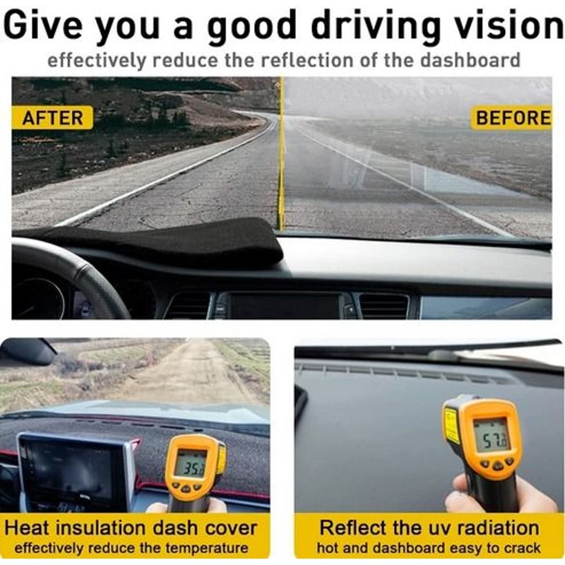 For Dodge Ram Dash Cover Mat Dashboard Carpet UV Ray Protection HighQuality Polyester 2