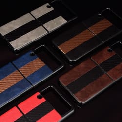 samsung galaxy z flip 3 5g slim folding leather shockproof phone case cover, secure fit, shockproof protection, durable,