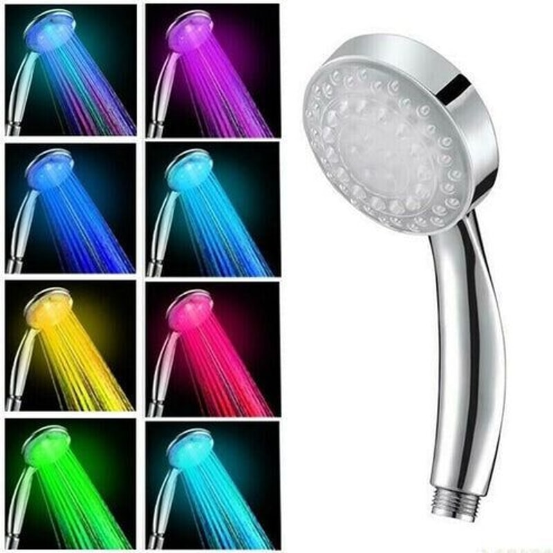 Color Changing LED Light Shower Head Handheld Water Bath Glow Bathroom Accessory 3