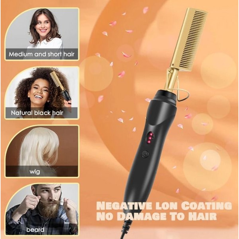 Electric Beard Straightening Comb Hair Straightener Comb Pro Hot Comb Press For Quick Styling 6