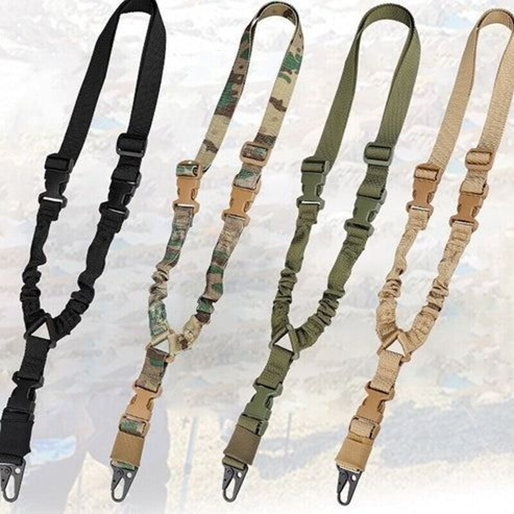 Tactical Single Point Rifle Sling Heavy Duty Adjustable Strap Quick Detach QD Buckle HighImpact Nyl 6